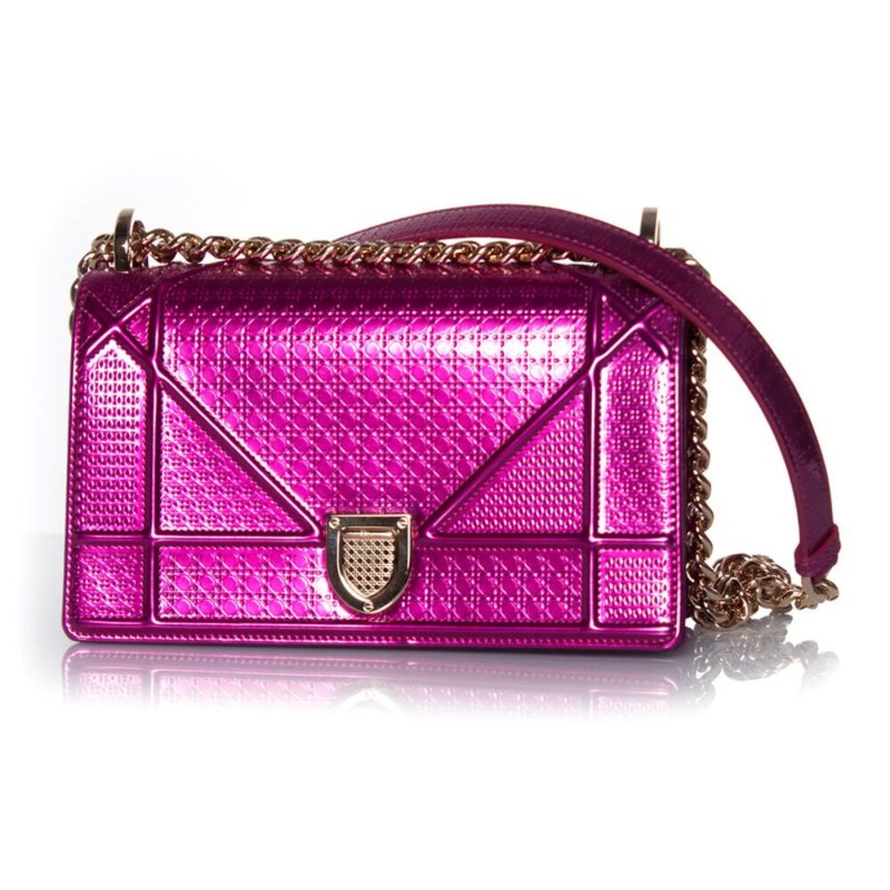 Christian Dior Metallic Diorama flap bag